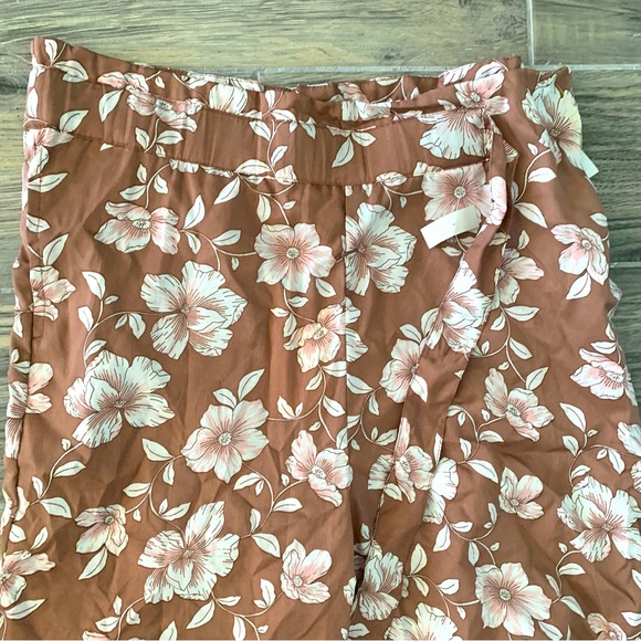 NWT B.O.G. Collective  Wide Leg Floral Pink & Brown Pants Oversized Small - Picture 4 of 11